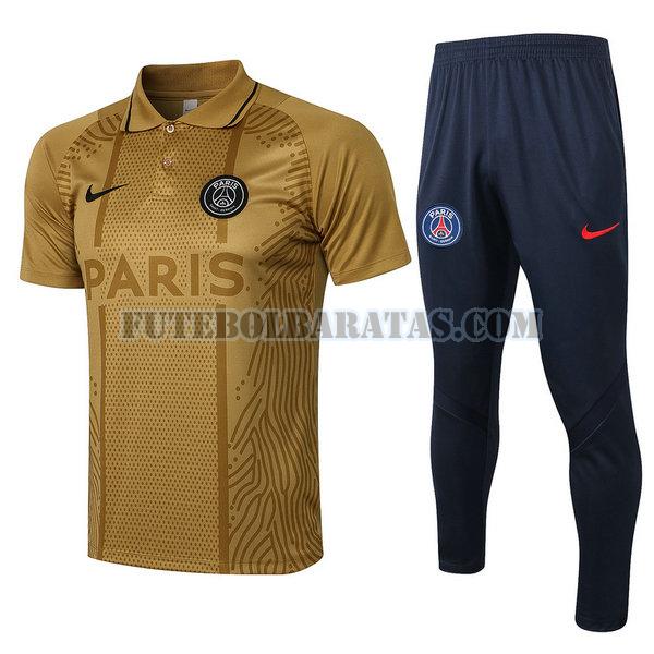 camiseta polo paris saint-germain 2021 2022 conjunto - dourado homens