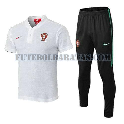camiseta polo portugal 2018 conjunto - branco homens