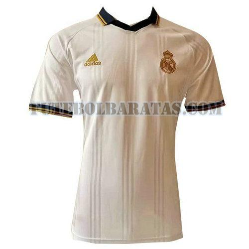 camiseta polo real madrid 2019-2020 - branco amarelo homens