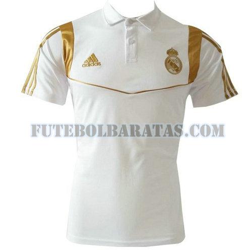 camiseta polo real madrid 2019-20 - branco dourado homens