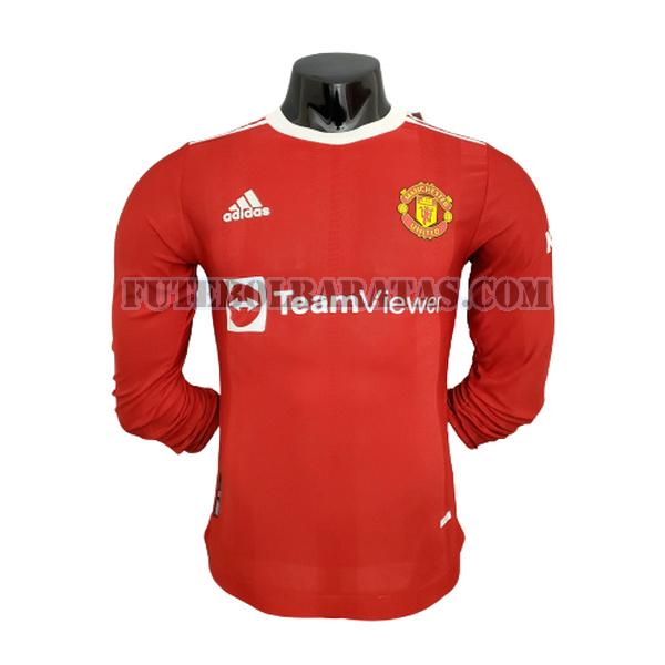 manga comprida camisa manchester united 2021 2022 home player - vermelho homens