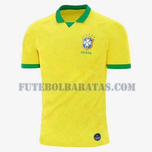 tailândia camisa brasil 2019-20 home - amarelo homens