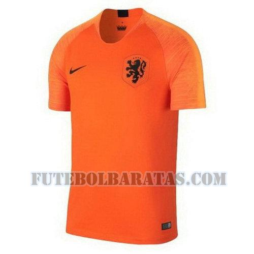 tailândia camisa holanda 2018-19 home - laranja homens
