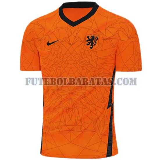 tailândia camisa holanda 2020-2021 home - laranja homens