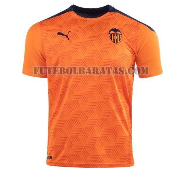 tailândia camisa valencia 2020-2021 away - laranja homens